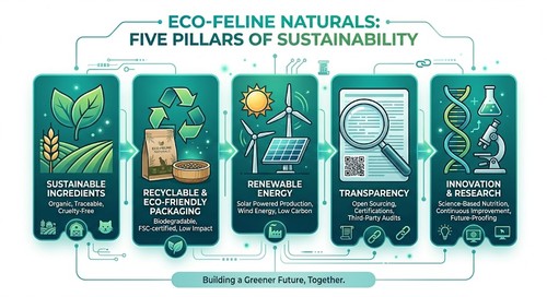 Sustainable criteria for evaluating eco-friendly cat food companies in 2026.