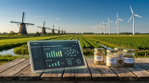 FAMMO’s AI analysis of organic pet food ingredients from a Dutch farm, highlighting sustainable agricultural standards in the Netherlands.